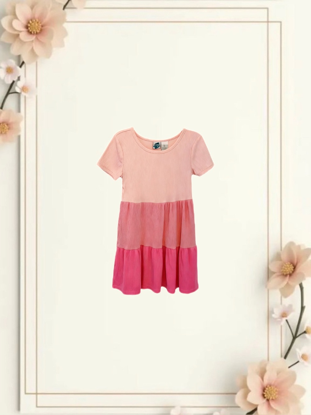 Short-Sleeve Tiered Dress